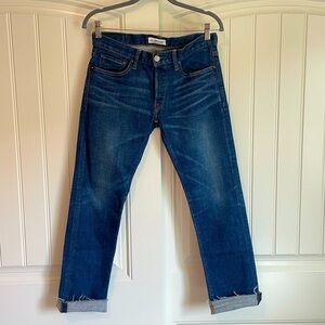 Ron Herman Denim Straight Leg Button Raw fray hem Women’s Size 25
